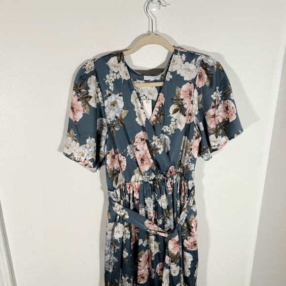 NWT Baltic Born Sicily Satin Maxi Dress Blue Floral - Picture 8 of 12
